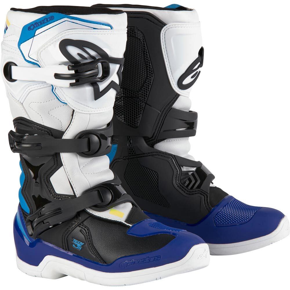 Alpinestars 2026 Tech 3S Youth Motocross Boots White Black Enamel Blue